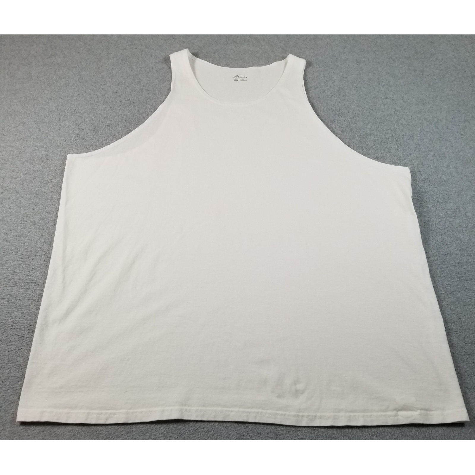 Bcg Tank Top Men's 3xl Xxxl White Cotton Activewear Gym Muscle Tee Sleeveless